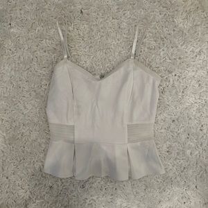 NWT Bebe white peplum top